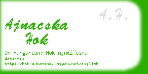 ajnacska hok business card